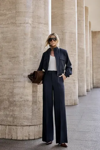 CONJUNTO BERLIM BOMBER CALÇA ALFAIATARIA - AZUL MARINHO