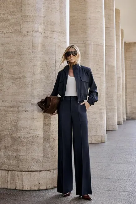 CONJUNTO BERLIM BOMBER CALÇA ALFAIATARIA - AZUL MARINHO