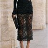 SAIA RENDA BORDADA - PRETO
