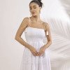 VESTIDO JUJU LONGUETE LASTEX - OFF WHITE