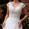 VESTIDO LUANA TULE BORDADO DECOTE V NOIVINHAS - BRANCO