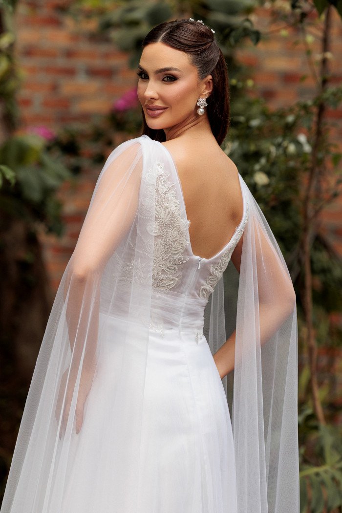 VESTIDO GABRIELLE TULE BORDADO NOIVINHAS - BRANCO
