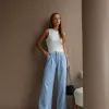 CALÇA WIDE LEG RAFA JEANS CLARO