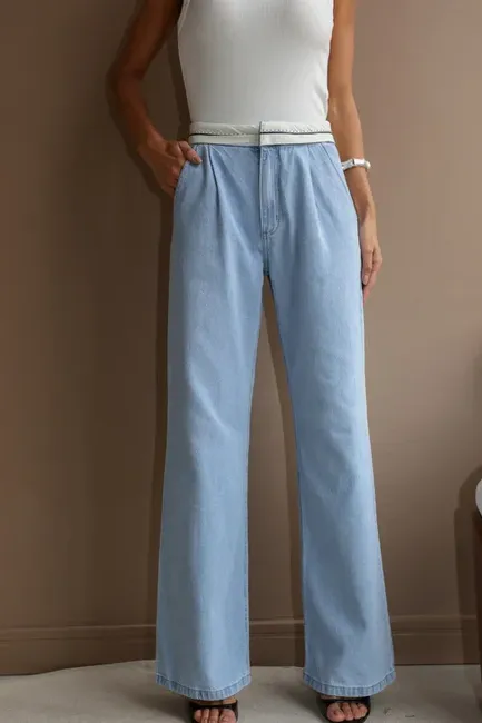 CALÇA WIDE LEG RAFA JEANS CLARO