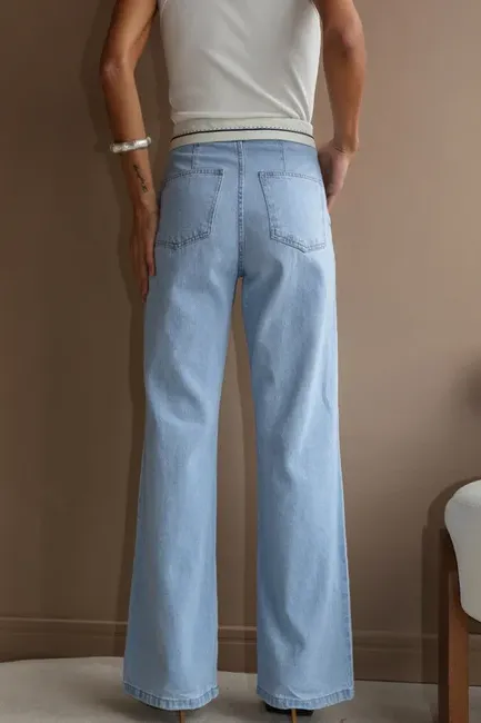 CALÇA WIDE LEG RAFA JEANS CLARO