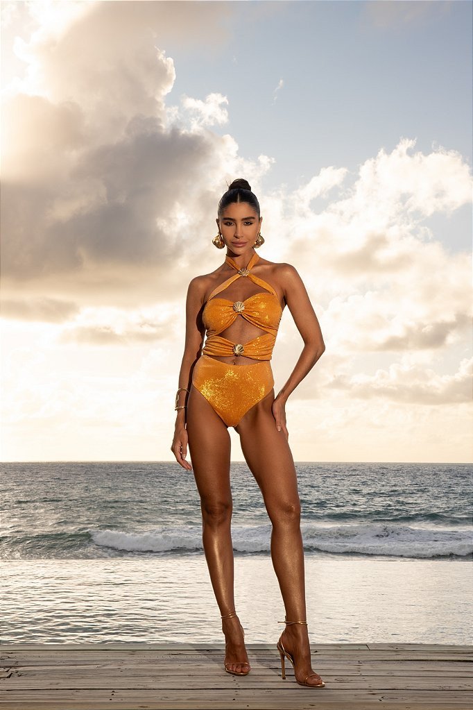 CONJUNTO BODY COM PAREÔ LARANJA - MALDIVAS