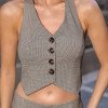 CONJUNTO SAIA PLISSADA COLETE PIED DE POULE - FENDI