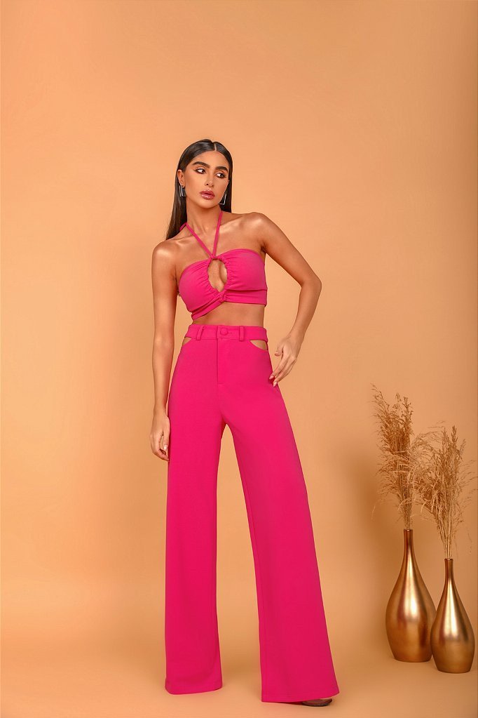 CONJUNTO BERLIM CALÇA VAZADA - PINK