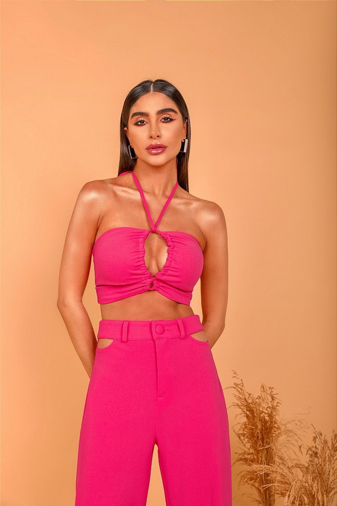CONJUNTO BERLIM CALÇA VAZADA - PINK
