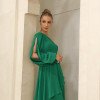 VESTIDO LONGO UM OMBRO EM CAMADAS LUÍSA - VERDE BANDEIRA