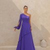 VESTIDO LONGO UM OMBRO EM CAMADAS LUÍSA - ROXO