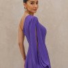 VESTIDO LONGO UM OMBRO EM CAMADAS LUÍSA - ROXO