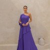 VESTIDO LONGO UM OMBRO EM CAMADAS LUÍSA - ROXO