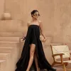 VESTIDO LONGO T.Q.C. COM MACAQUINHO - PRETO