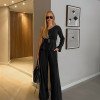 CONJUNTO PANTALONA BLUSA UM OMBRO - PRETO