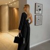 CONJUNTO PANTALONA BLUSA UM OMBRO - PRETO