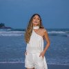 BLUSA ISA ALONGADA ASSIMÉTRICA - OFF WHITE