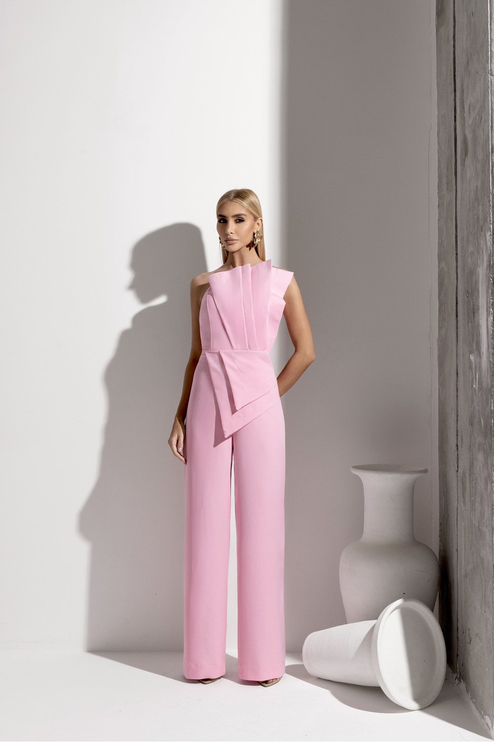 MACACÃO LILIAN T.Q.C.  ALFAIATARIA PREMIUM - ROSA CLARO