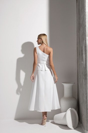 VESTIDO BELLE MIDI ALFAITARIA NULA MANGA - BRANCO