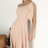 VESTIDO GLÁUCIA UM OMBRO COM LAÇO - ROSÉ