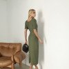 VESTIDO ALINE MIDI TUBINHO COM MANGA - VERDE