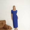 VESTIDO ALINE MIDI TUBINHO COM MANGA - AZUL