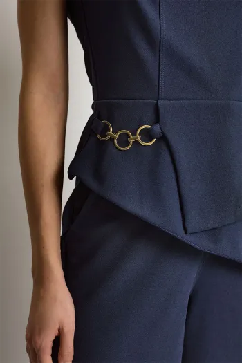 CONJUNTO RUTE CALÇA COM BLUSA ZÍPER - AZUL MARINHO