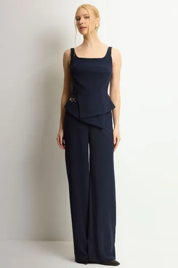 CONJUNTO RUTE CALÇA COM BLUSA ZÍPER - AZUL MARINHO