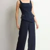 CONJUNTO RUTE CALÇA COM BLUSA ZÍPER - AZUL MARINHO
