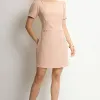 VESTIDO ALDA CURTO MANGA - BEGE