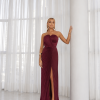 VESTIDO DE FESTA BARCELONA T.Q.C PLISSADO - MARSALA