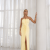 VESTIDO DE FESTA BARCELONA T.Q.C PLISSADO - AMARELO