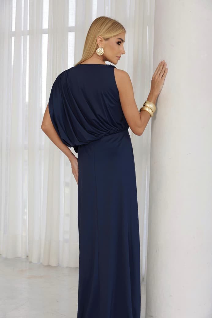 VESTIDO DE FESTA FILIPINAS JERSEY - AZUL MARINHO