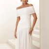 VESTIDO DE FESTA ALICE MICROTULE COM CAPA - OFF WHITE