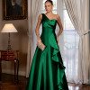 VESTIDO DE FESTA FIRENZE ZIBELINE UM OMBRO - VERDE ESMERALDA