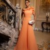 VESTIDO DE FESTA BOHEMIAN OMBRO FLOWERS - LARANJA