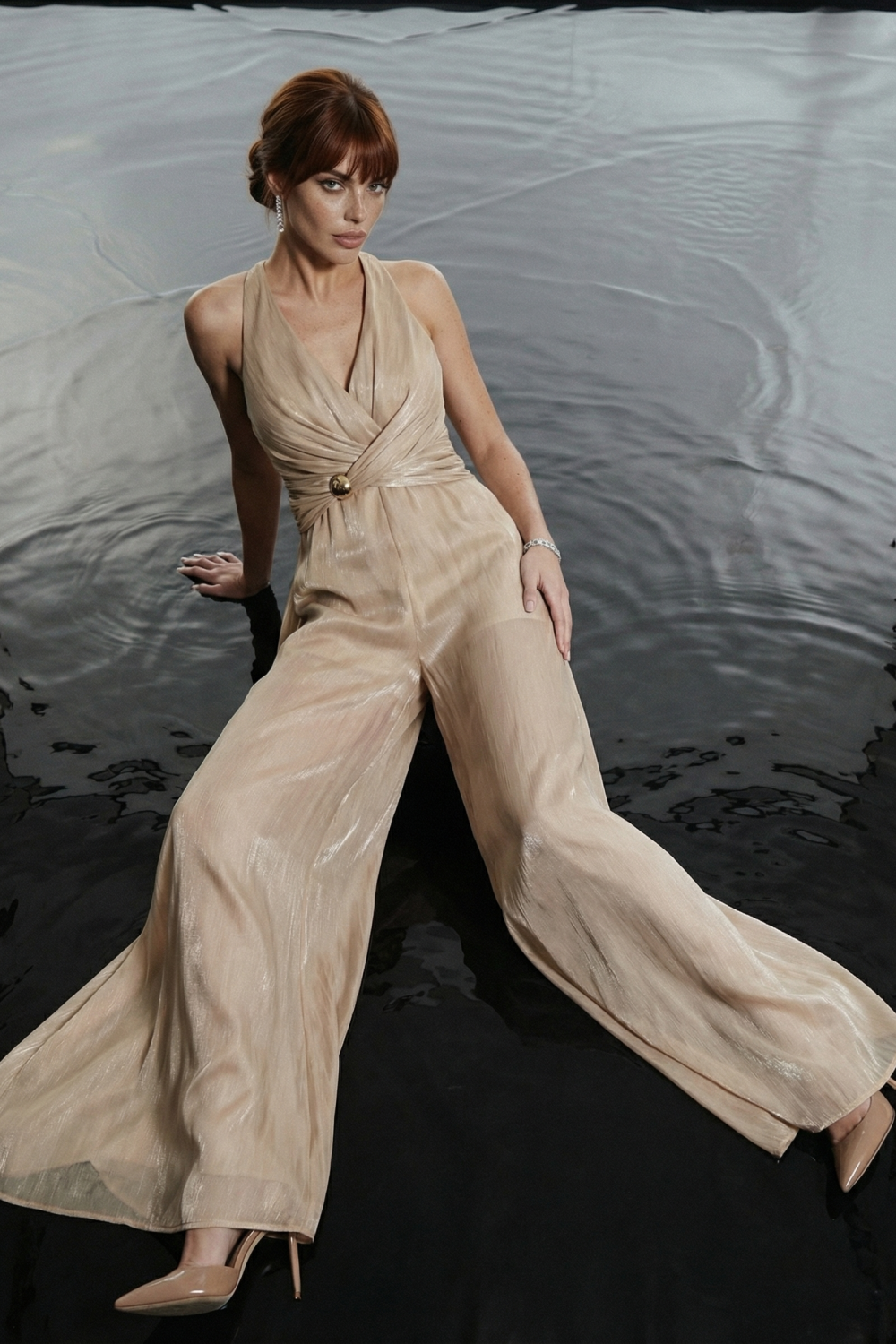 MACACÃO ROBERTA TRANSPASSADO GLAMOROUS - AREIA