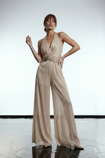 MACACÃO ROBERTA TRANSPASSADO GLAMOROUS - AREIA