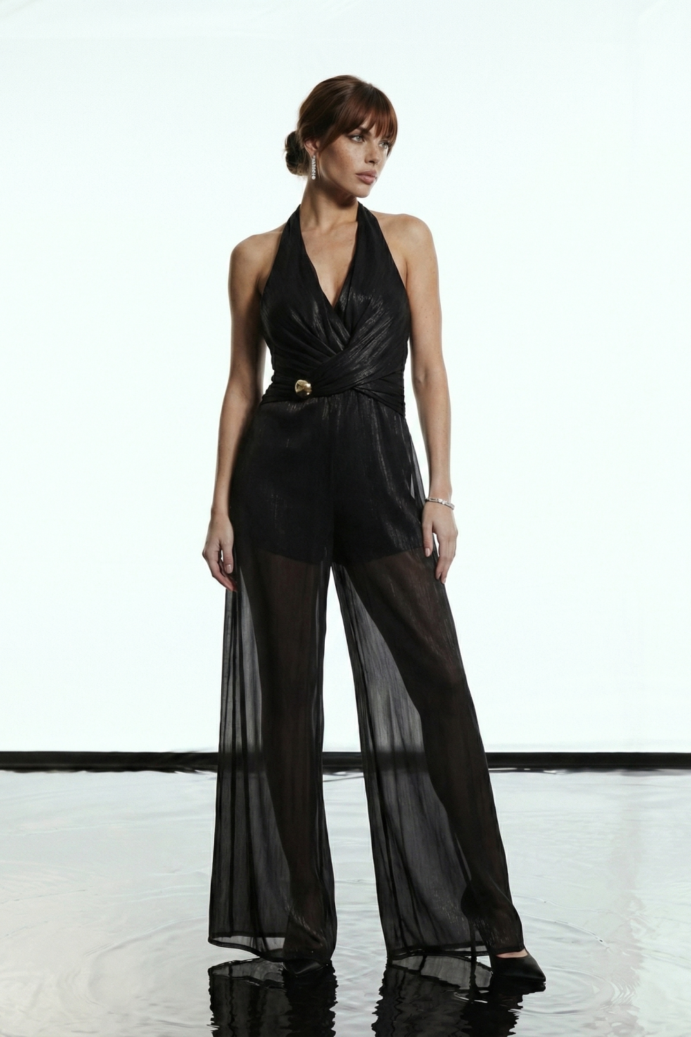 MACACÃO ROBERTA TRANSPASSADO GLAMOROUS - PRETO