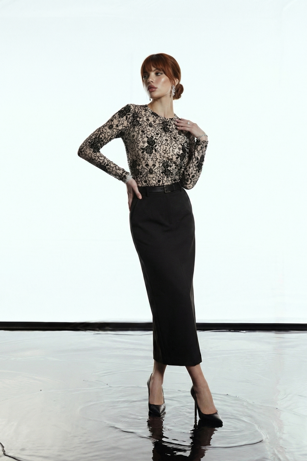 SAIA PAOLA ALFAIATARIA MIDI GLAMOROUS - PRETO