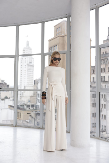 CONJUNTO ANA PAULA BLUSA NÓ - AREIA