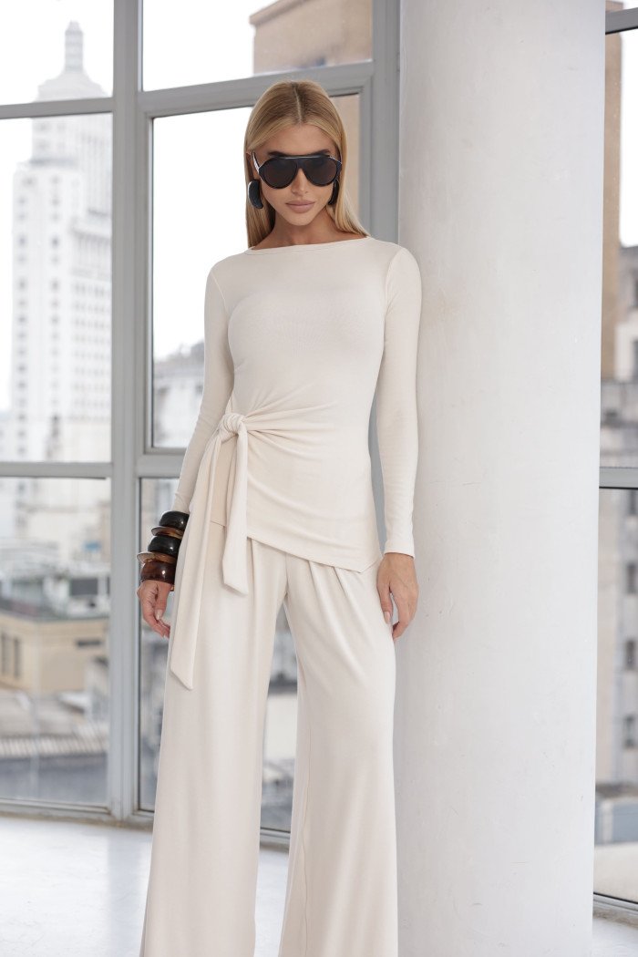 CONJUNTO ANA PAULA BLUSA NÓ - AREIA