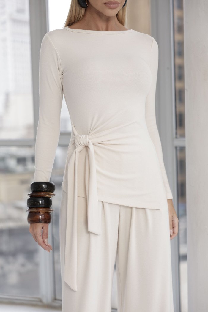 CONJUNTO ANA PAULA BLUSA NÓ - AREIA
