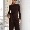 CONJUNTO ANA PAULA BLUSA NÓ - MARROM
