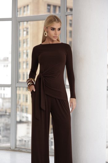 CONJUNTO ANA PAULA BLUSA NÓ - MARROM