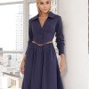 CONJUNTO KATARINA CAMISA COM SAIA EVASÊ - AZUL MARINHO