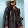 BLAZER IRLANDA COURO CROCO - CAFÉ