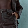 BLAZER IRLANDA COURO CROCO - CAFÉ