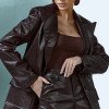 BLAZER IRLANDA COURO CROCO - CAFÉ