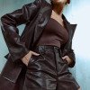 BLAZER IRLANDA COURO CROCO - CAFÉ
